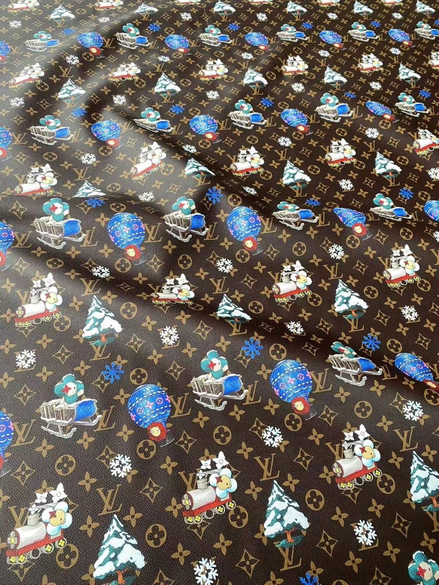 Louis Vuitton Cartoon Faux Leather Sheet Shoe Sneaker Fabric - mingfabricstore