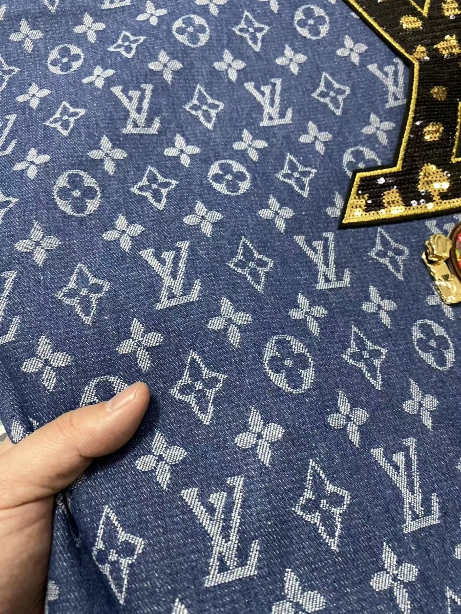 Louis Vuitton Denim Fabric Bundle Sale Patches Tags - mingfabricstore