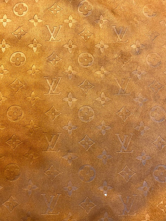 Luxury Brown Warm Suede Louis Vuitton Fabric for Handmade Custom DIY Clothing - mingfabricstore
