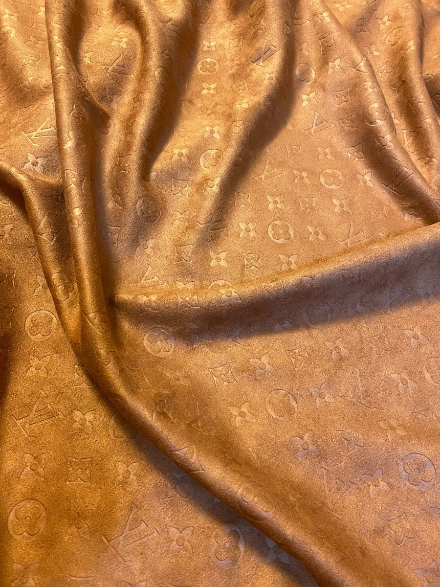 Luxury Brown Warm Suede Louis Vuitton Fabric for Handmade Custom DIY Clothing - mingfabricstore