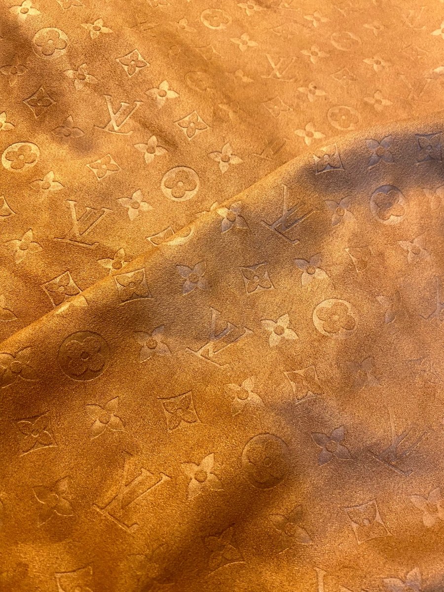 Luxury Brown Warm Suede Louis Vuitton Fabric for Handmade Custom DIY Clothing - mingfabricstore