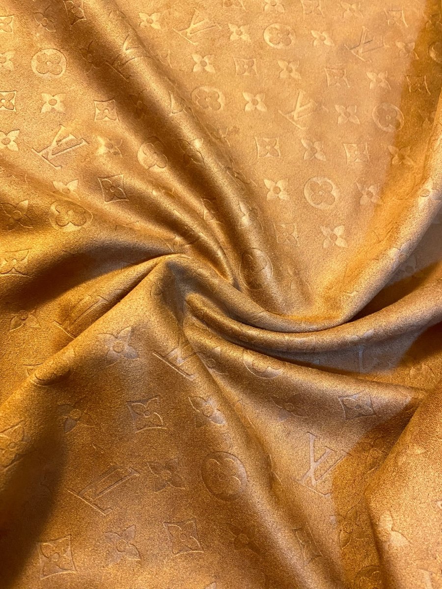 Luxury Brown Warm Suede Louis Vuitton Fabric for Handmade Custom DIY Clothing - mingfabricstore