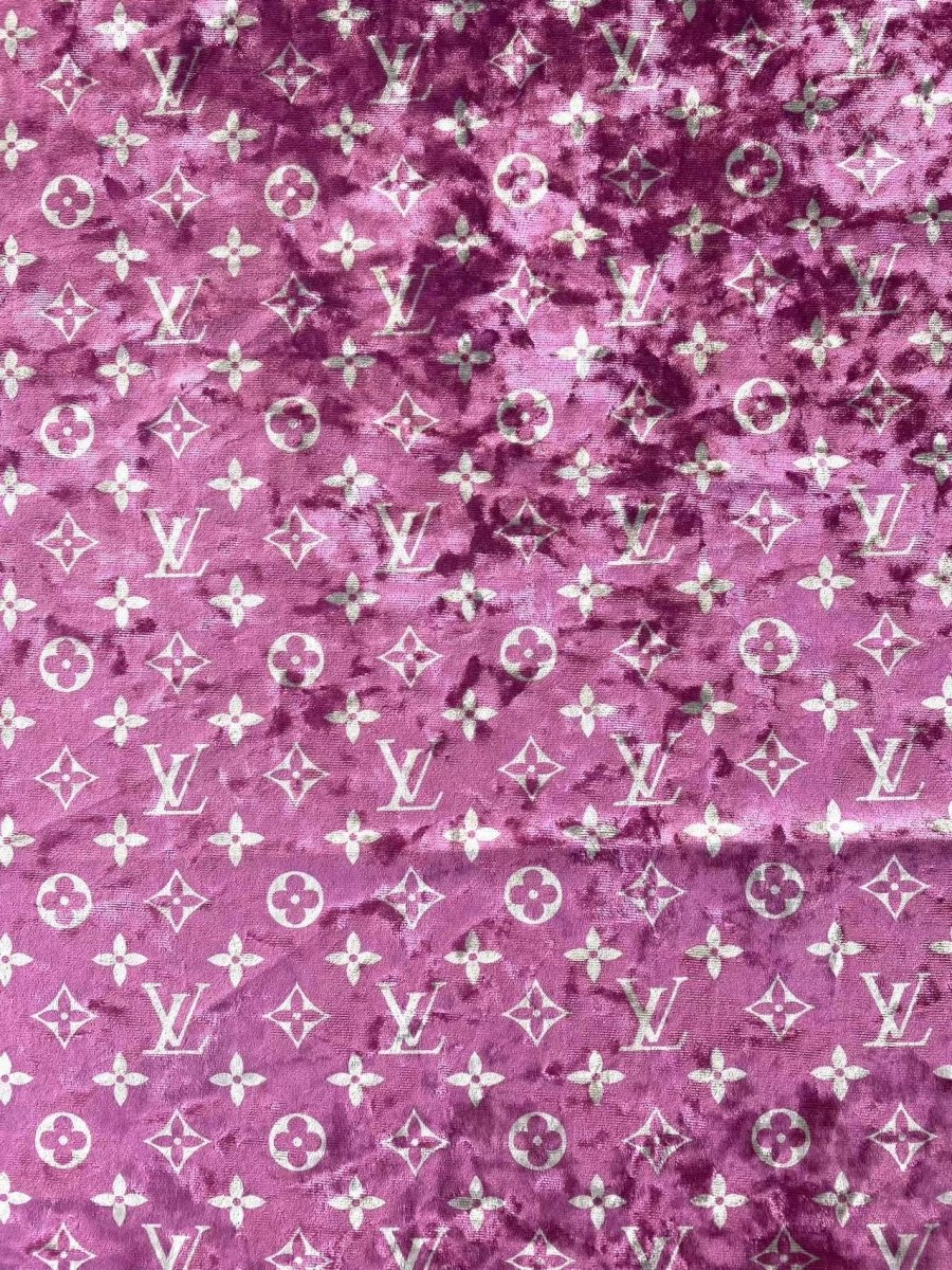 Luxury Fabric Hot Pink Louis Vuitton Velvet Fabric for Bespoke Car Wrap - mingfabricstore