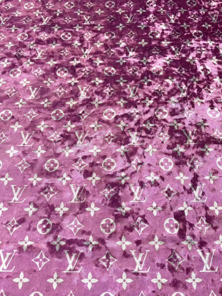 Luxury Fabric Hot Pink Louis Vuitton Velvet Fabric for Bespoke Car Wrap - mingfabricstore
