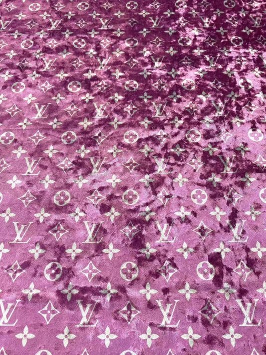 Luxury Fabric Hot Pink Louis Vuitton Velvet Fabric for Bespoke Car Wrap - mingfabricstore