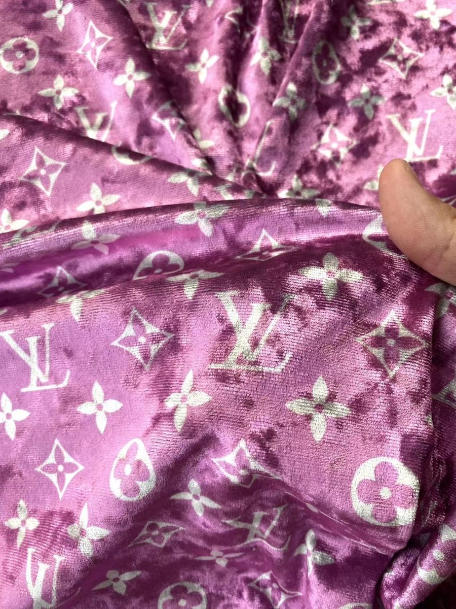 Luxury Fabric Hot Pink Louis Vuitton Velvet Fabric for Bespoke Car Wrap - mingfabricstore