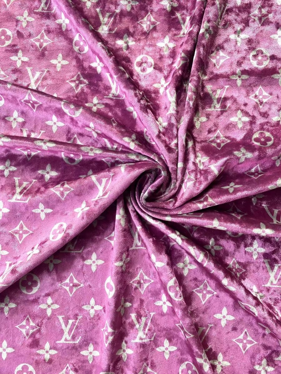 Luxury Fabric Hot Pink Louis Vuitton Velvet Fabric for Bespoke Car Wrap - mingfabricstore