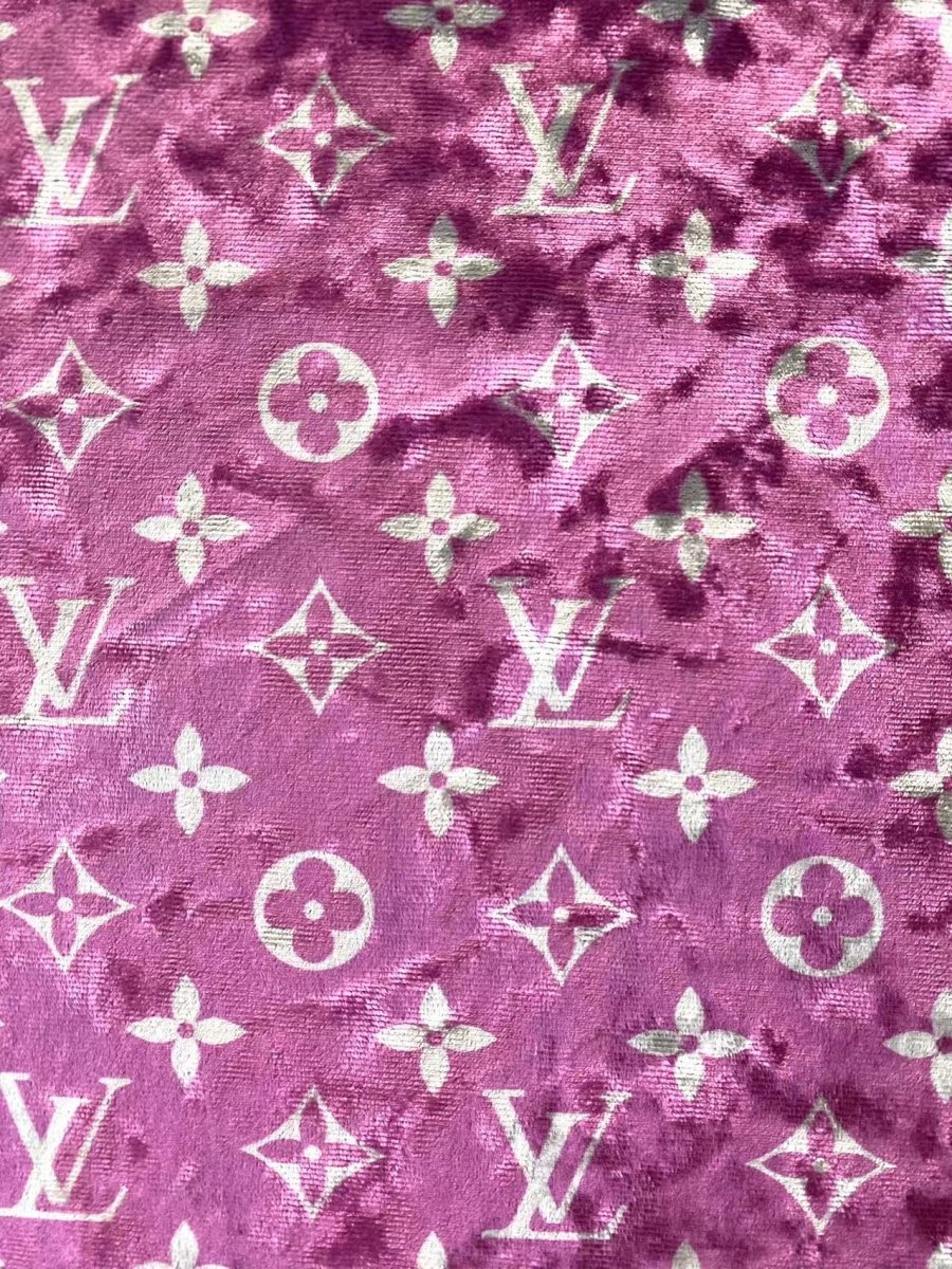 Luxury Fabric Hot Pink Louis Vuitton Velvet Fabric for Bespoke Car Wrap - mingfabricstore