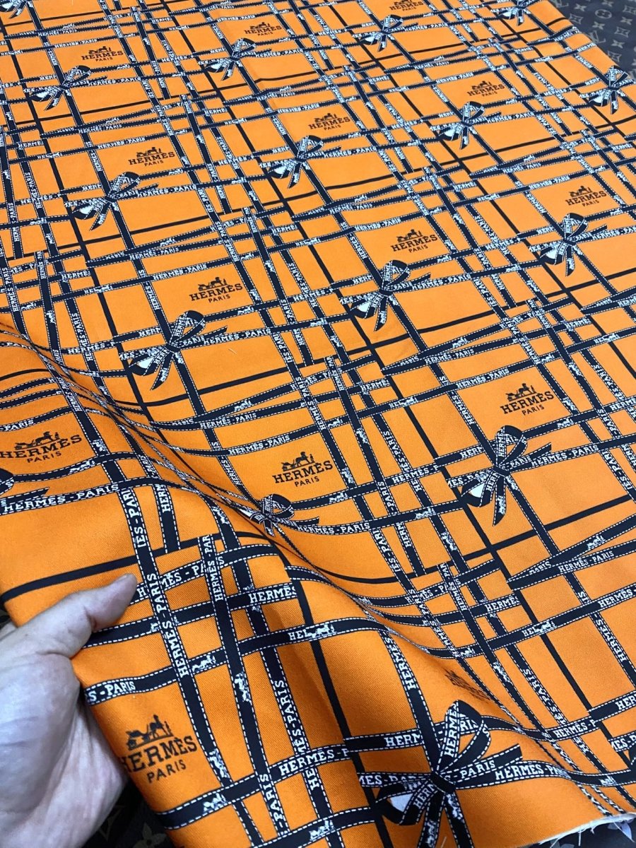 Luxury Hermes Designer Inspired Cotton Fabric Sold by Yard - mingfabricstore