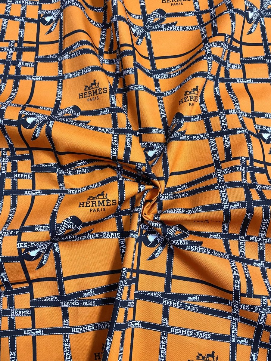 Luxury Hermes Designer Inspired Cotton Fabric Sold by Yard - mingfabricstore