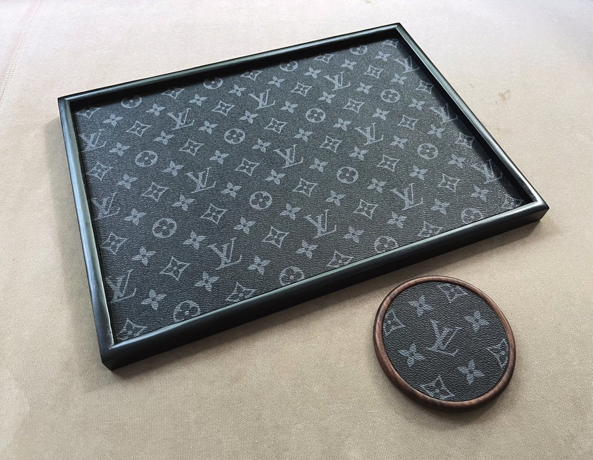 LV Black Wooden Tray - mingfabricstore