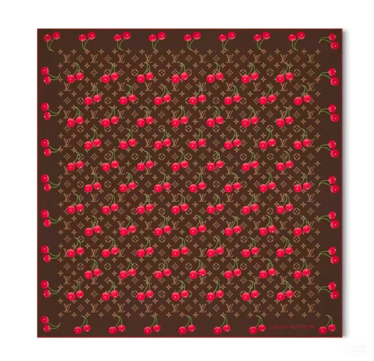 LV Cherry Silk Scarves (90×90cm) - mingfabricstore