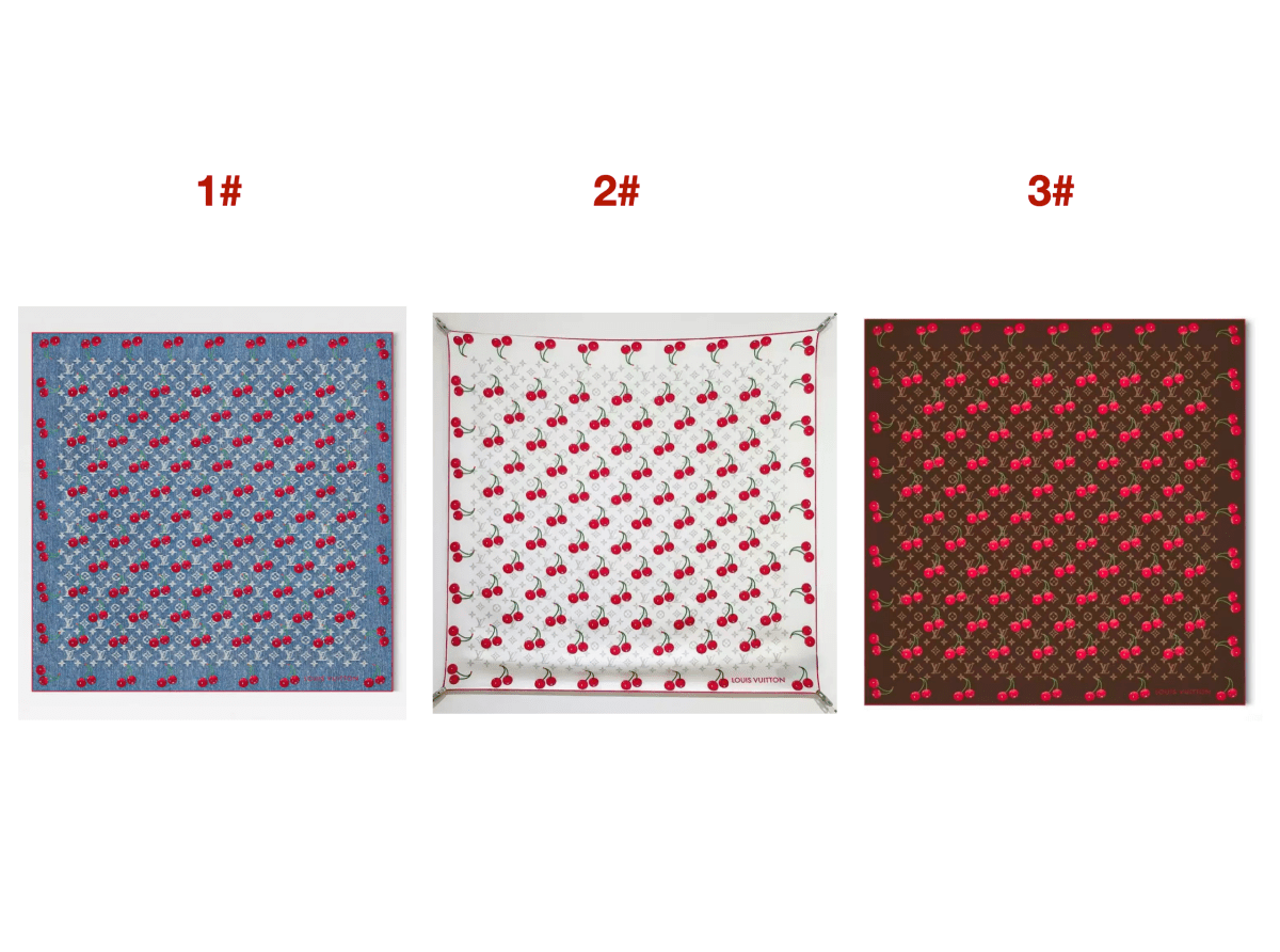 LV Cherry Silk Scarves (90×90cm) - mingfabricstore