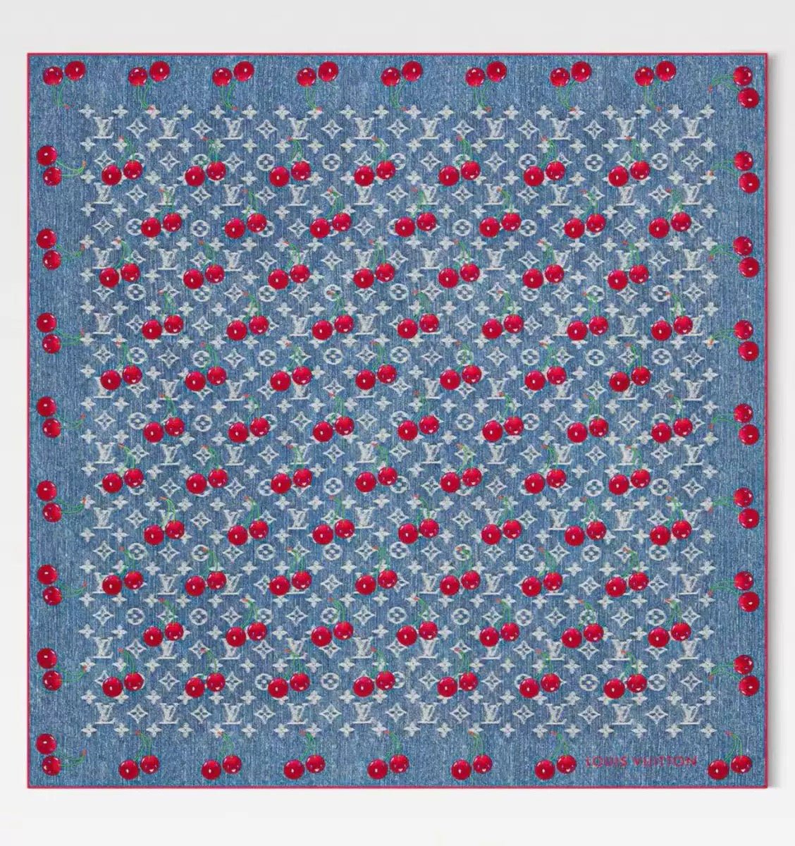 LV Cherry Silk Scarves (90×90cm) - mingfabricstore