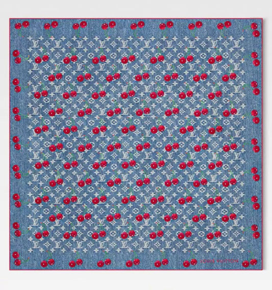 LV Cherry Silk Scarves (90×90cm) - mingfabricstore