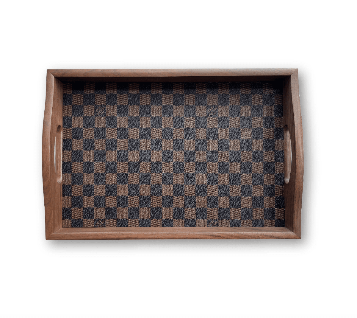 LV Damier Check Wooden Tray - mingfabricstore