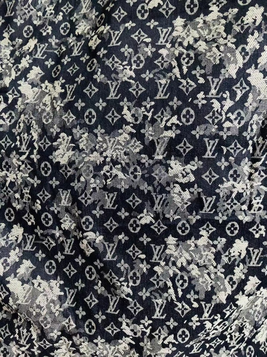LV Denim Camouflage Cotton Fabric for Custom Jacket - mingfabricstore