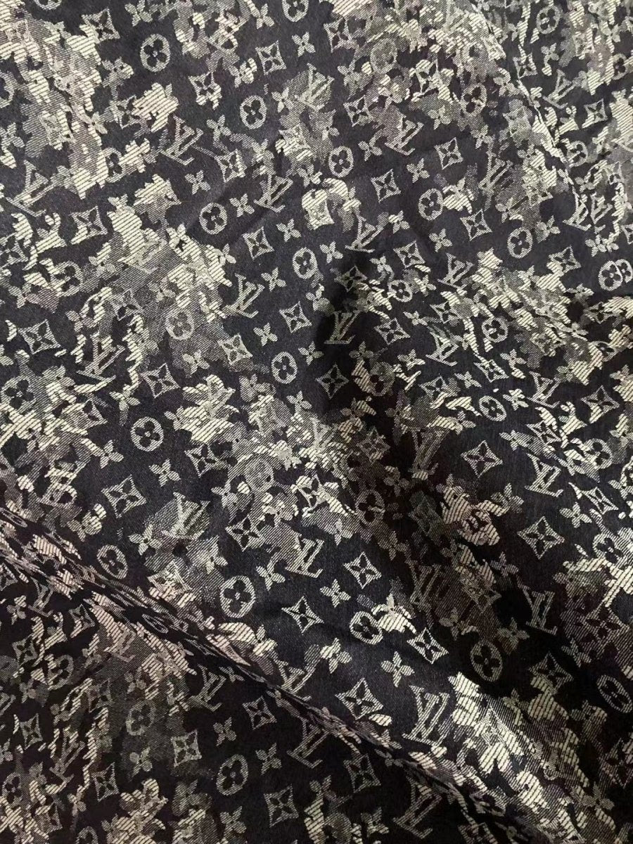 LV Denim Camouflage Cotton Fabric for Custom Jacket - mingfabricstore