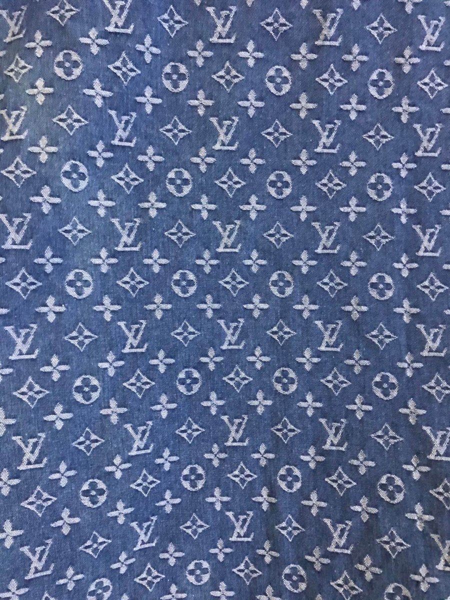 LV Denim Woven Fabric for Sewing Handmde Custom Sneakers - mingfabricstore