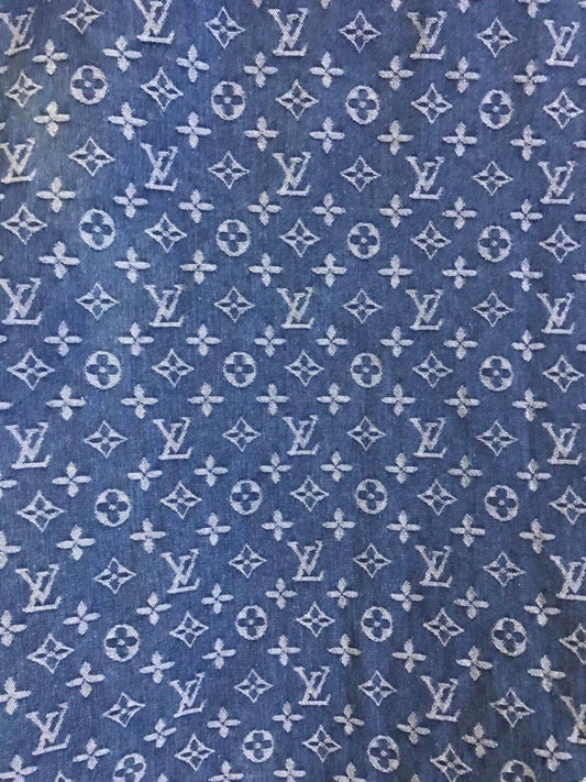LV Denim Woven Fabric for Sewing Handmde Custom Sneakers - mingfabricstore