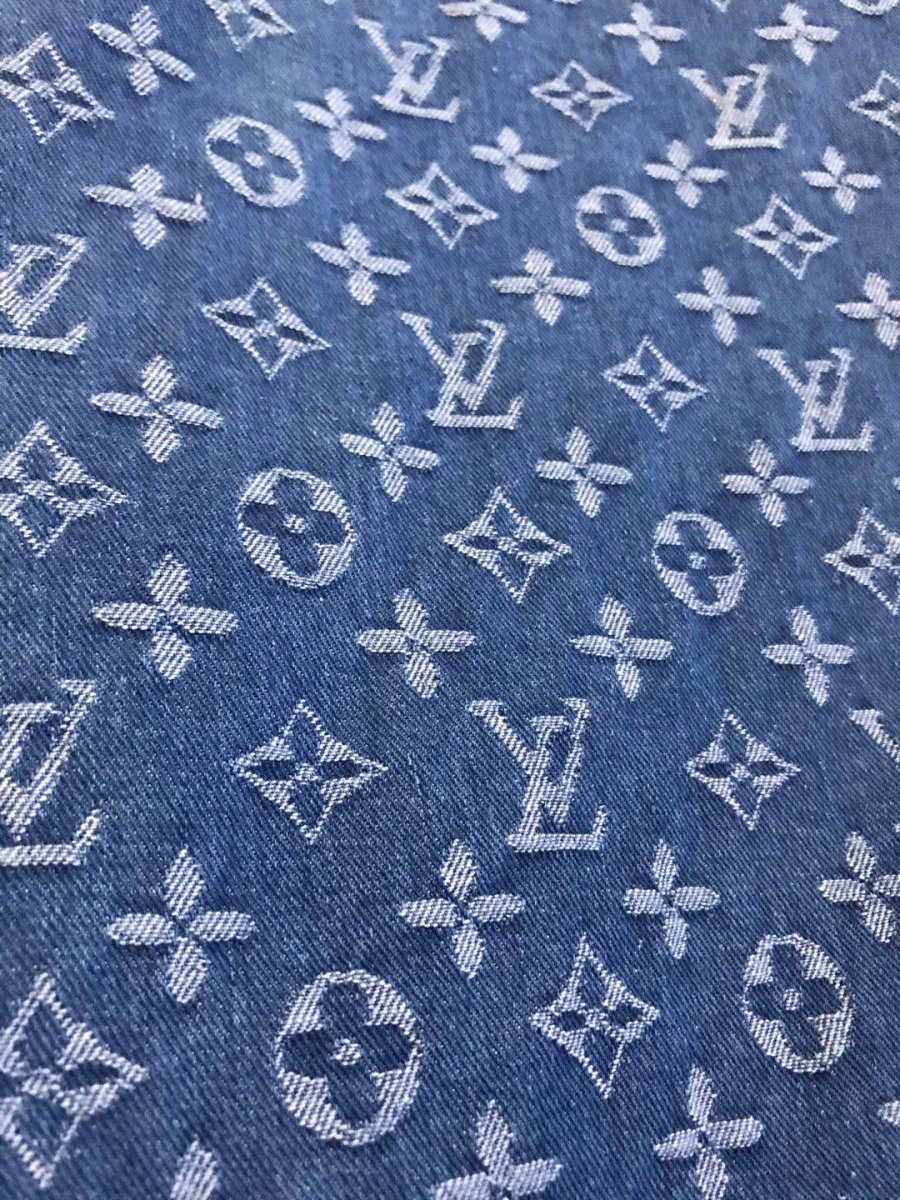 LV Denim Woven Fabric for Sewing Handmde Custom Sneakers - mingfabricstore