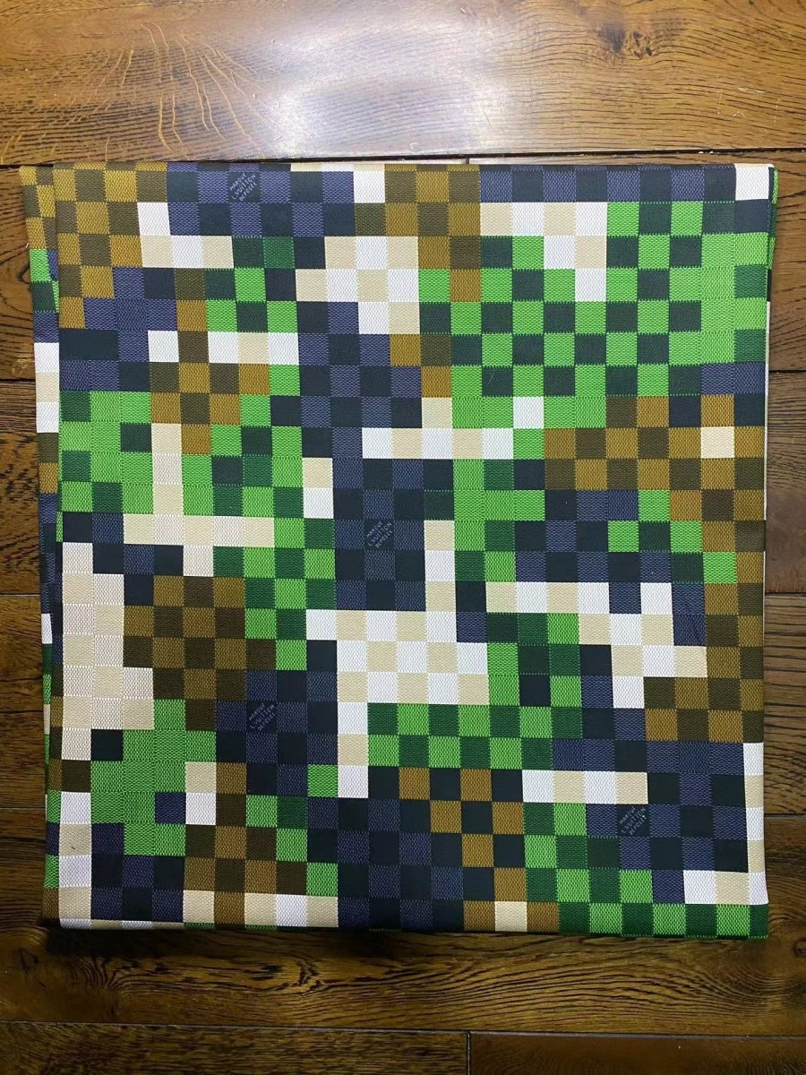 LV Green Damier Check Louis Vuitton Suit Cotton Fabric for Handmade DIY Sewing Bespoke - mingfabricstore