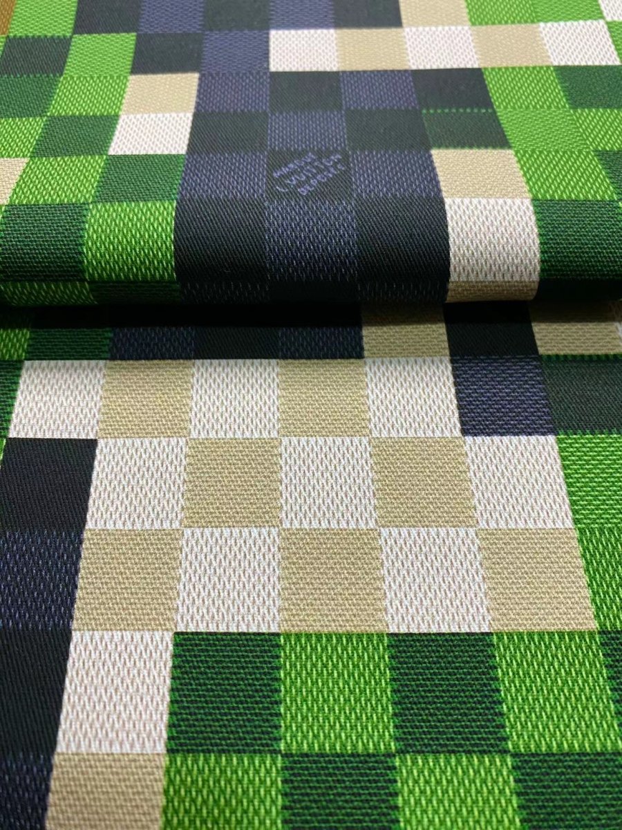 LV Green Damier Check Louis Vuitton Suit Cotton Fabric for Handmade DIY Sewing Bespoke - mingfabricstore