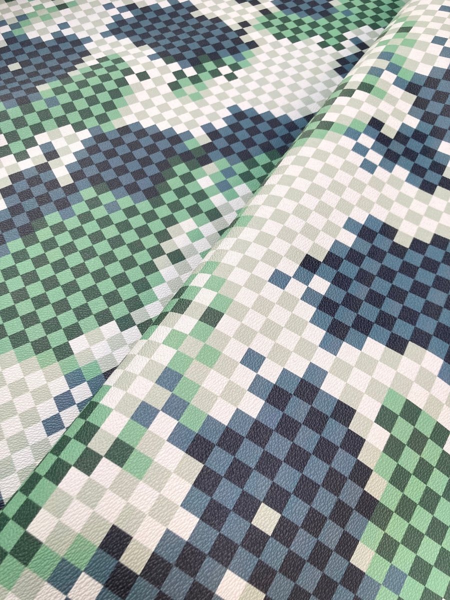 LV New Camouflage Damier Vinyl Leather for Custom DIY Handmade Upholstery - mingfabricstore