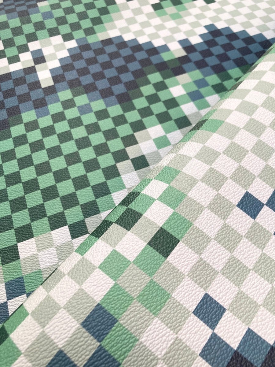 LV New Camouflage Damier Vinyl Leather for Custom DIY Handmade Upholstery - mingfabricstore