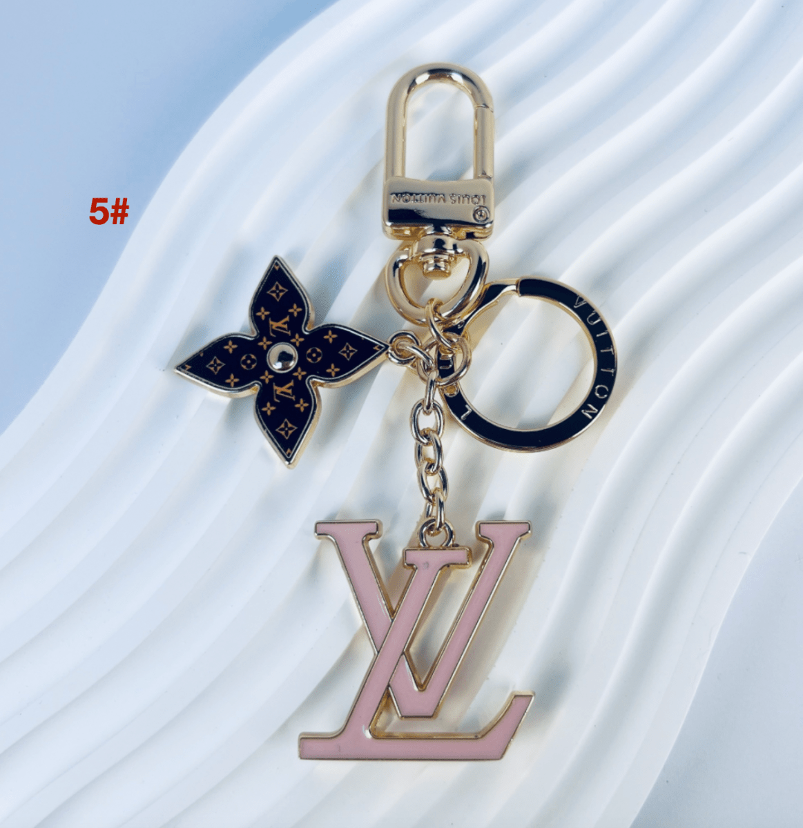 LV Pink Monogram Flower Keychain | Luxury Bag Charm - mingfabricstore