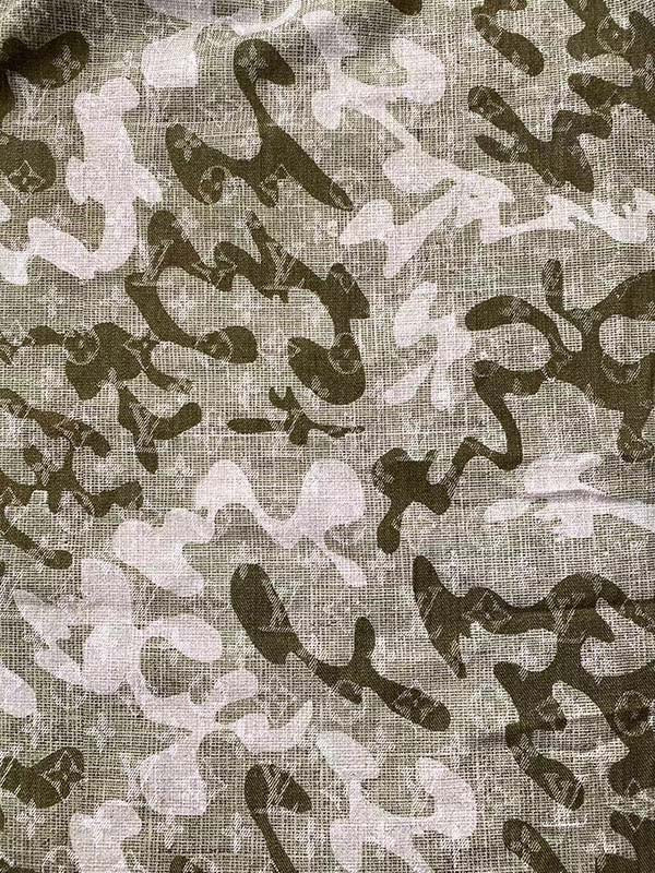 LV Takashi Murakami Camouflage Denim Fabric for Handmade Sewing Custom Bespoke - mingfabricstore