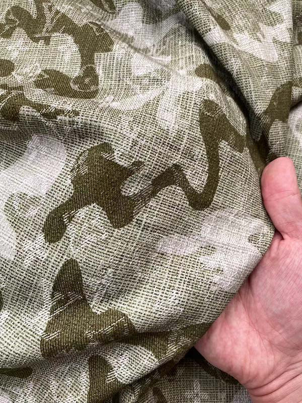 LV Takashi Murakami Camouflage Denim Fabric for Handmade Sewing Custom Bespoke - mingfabricstore