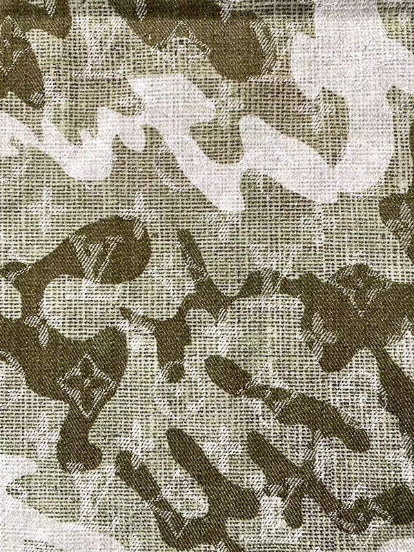 LV Takashi Murakami Camouflage Denim Fabric for Handmade Sewing Custom Bespoke - mingfabricstore