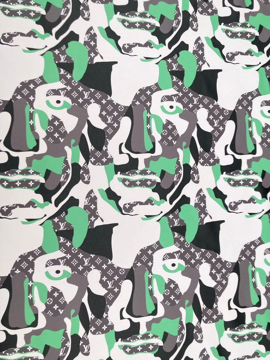 LV Vinyl Face Designer New Trending Fabric for Car Bag Repair Custom Sneakers Upholstery - mingfabricstore