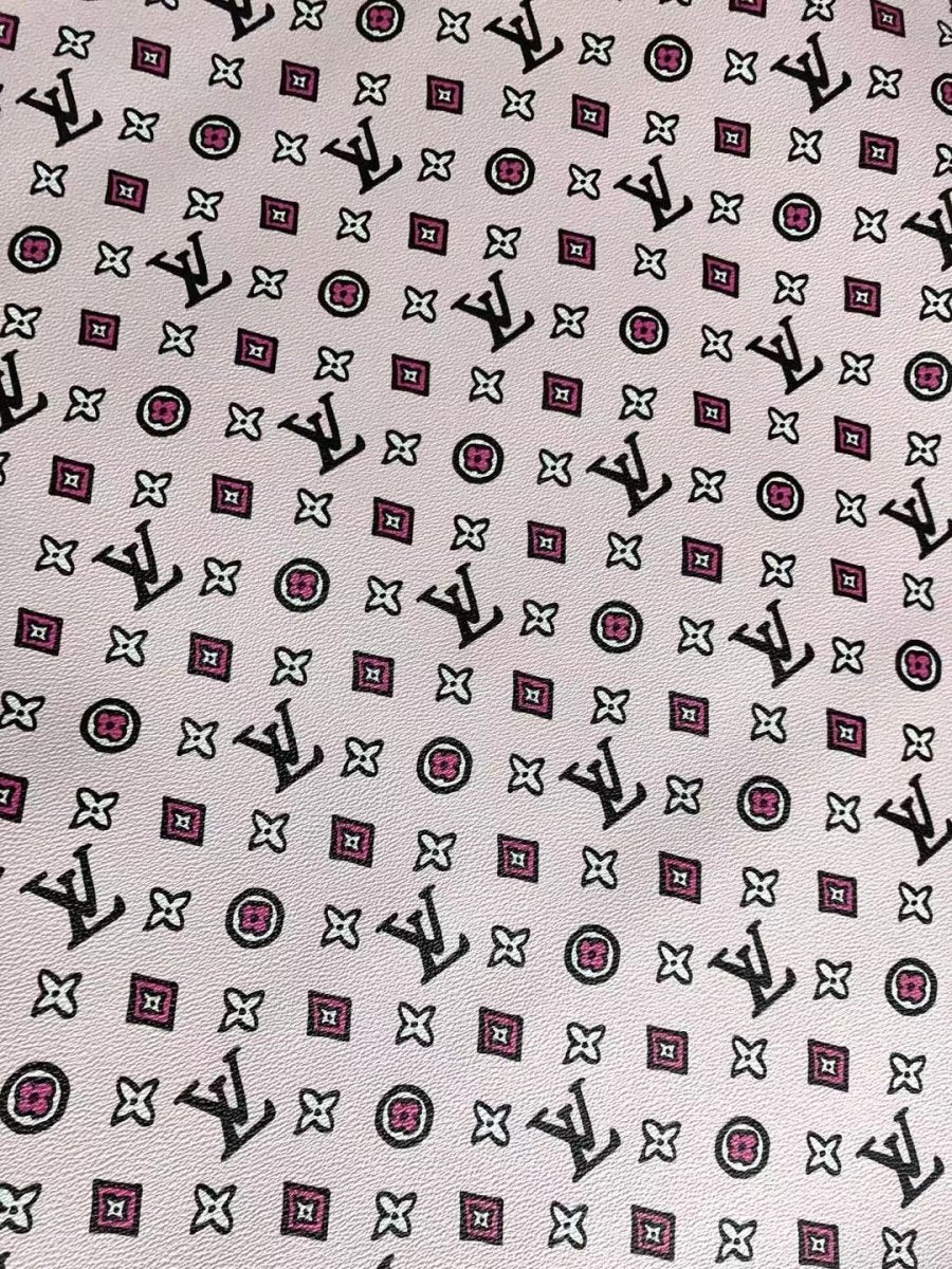 Mark Painting LV Monogram Pink Leather for Custom Sneakers - mingfabricstore