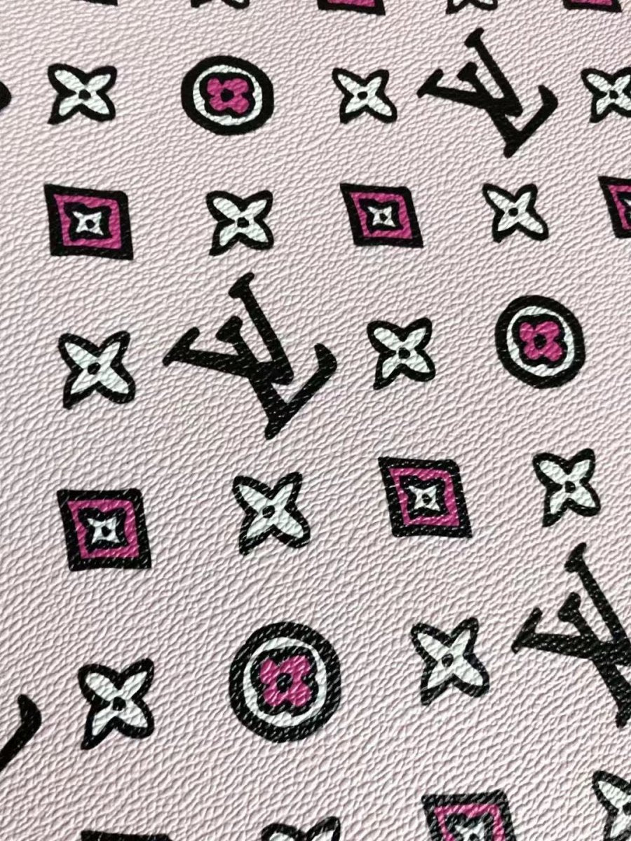 Mark Painting LV Monogram Pink Leather for Custom Sneakers - mingfabricstore
