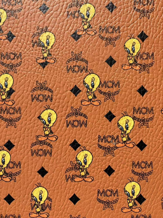 MCM Duck Cartoon DIY Leather Sheet for Crafts Projects - mingfabricstore