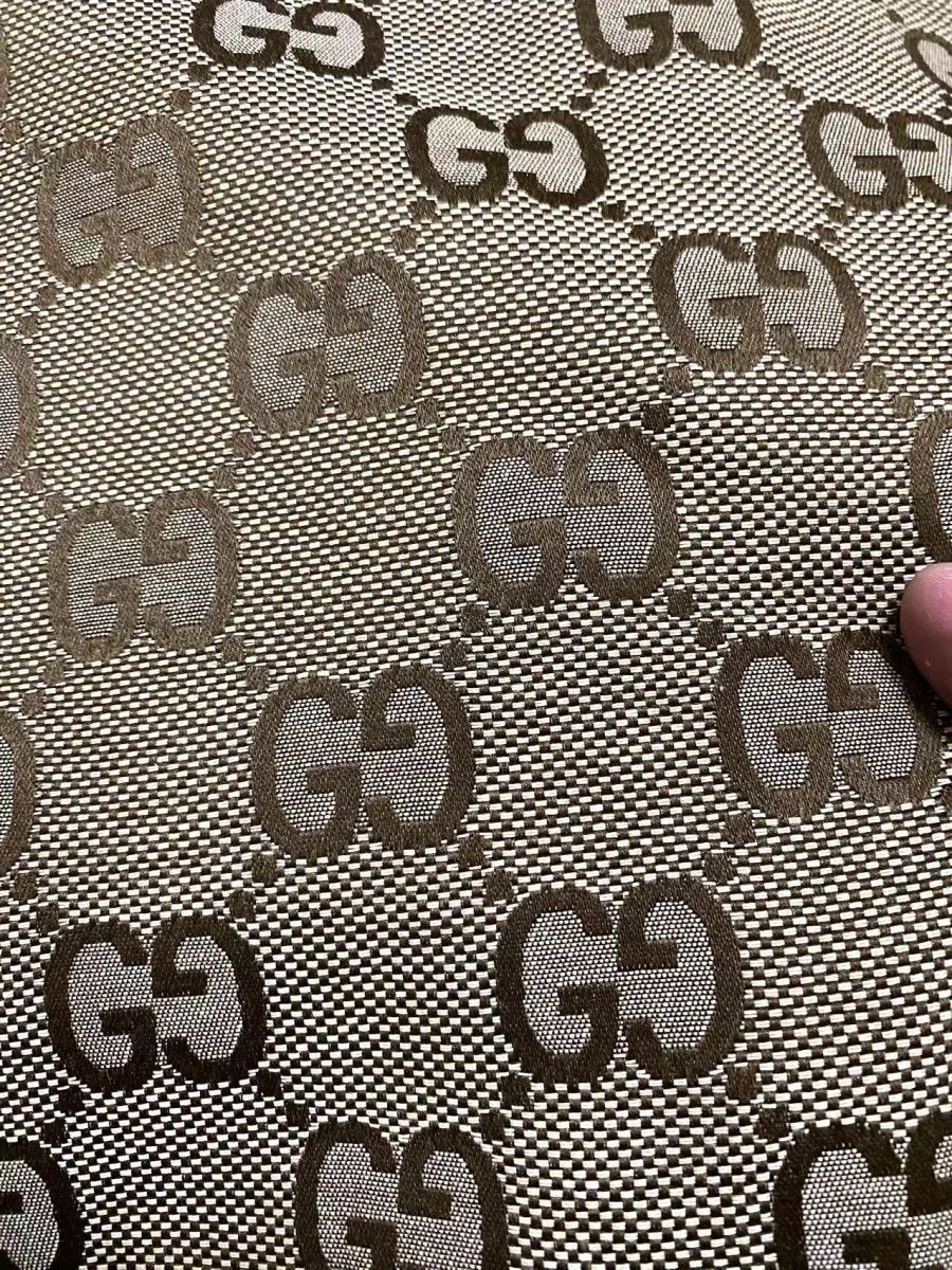 Medium Tan Gucci Jacquard Custom Designer Shoe Fabric - mingfabricstore