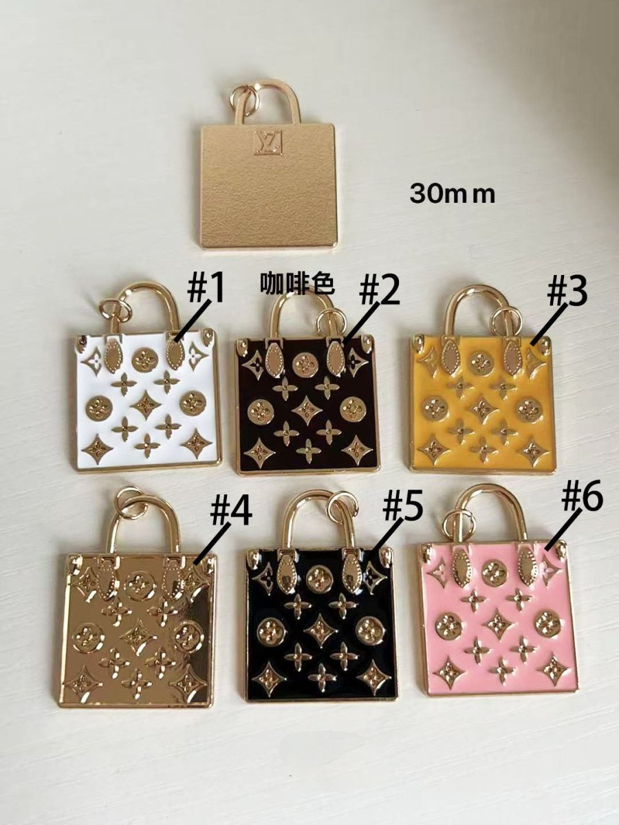 Metal Luxury LV Bag Shape Badge Bag Charm - mingfabricstore