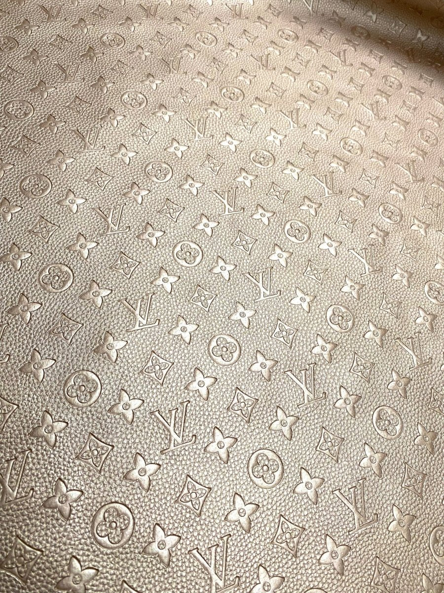 Metallic Fabric LV Embossed Leather for Car Seat Upholstery Furniture Design - mingfabricstore