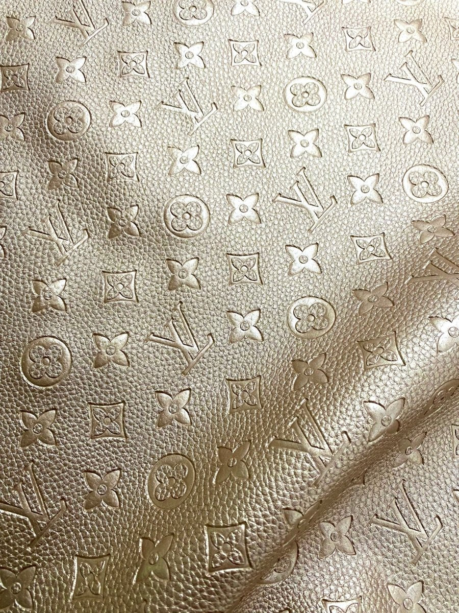 Metallic Fabric LV Embossed Leather for Car Seat Upholstery Furniture Design - mingfabricstore