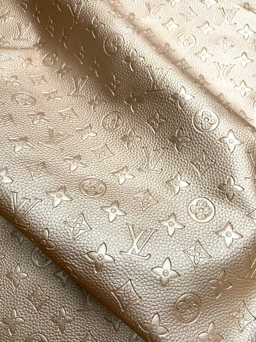 Metallic Fabric LV Embossed Leather for Car Seat Upholstery Furniture Design - mingfabricstore