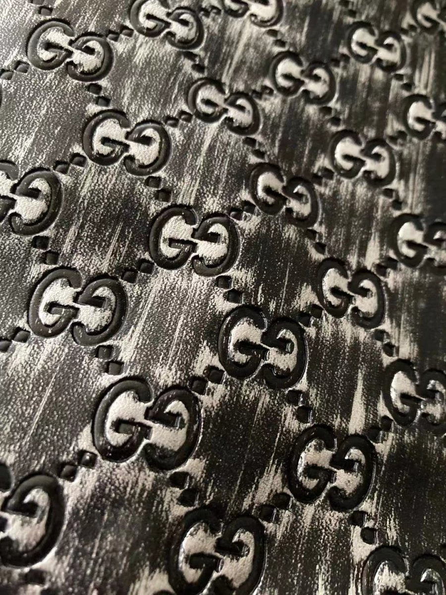Metallic Luster Embossed Gucci Leather Soft for Bag Upholstery Custom Sneakers - mingfabricstore