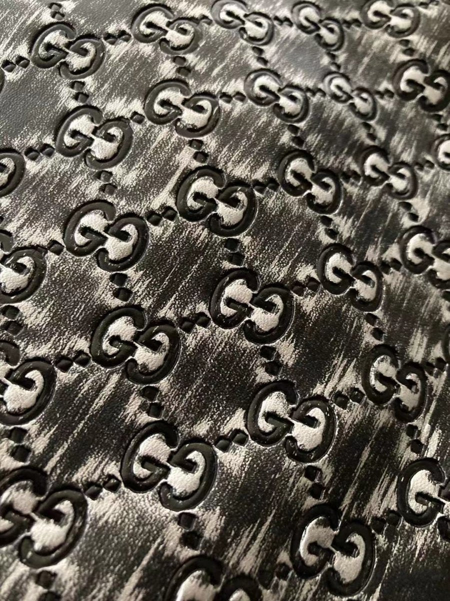 Metallic Luster Embossed Gucci Leather Soft for Bag Upholstery Custom Sneakers - mingfabricstore