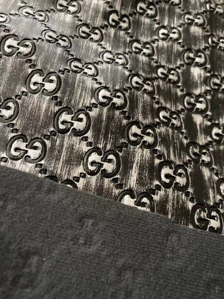 Metallic Luster Embossed Gucci Leather Soft for Bag Upholstery Custom Sneakers - mingfabricstore
