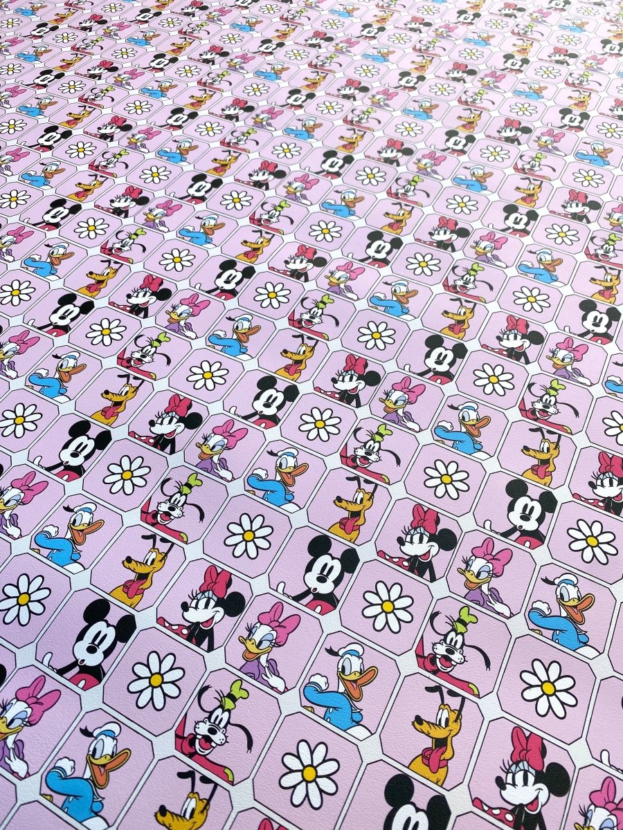 Mickey Mouse Cartoon Faux Leather Vinyl for Bag Making - mingfabricstore