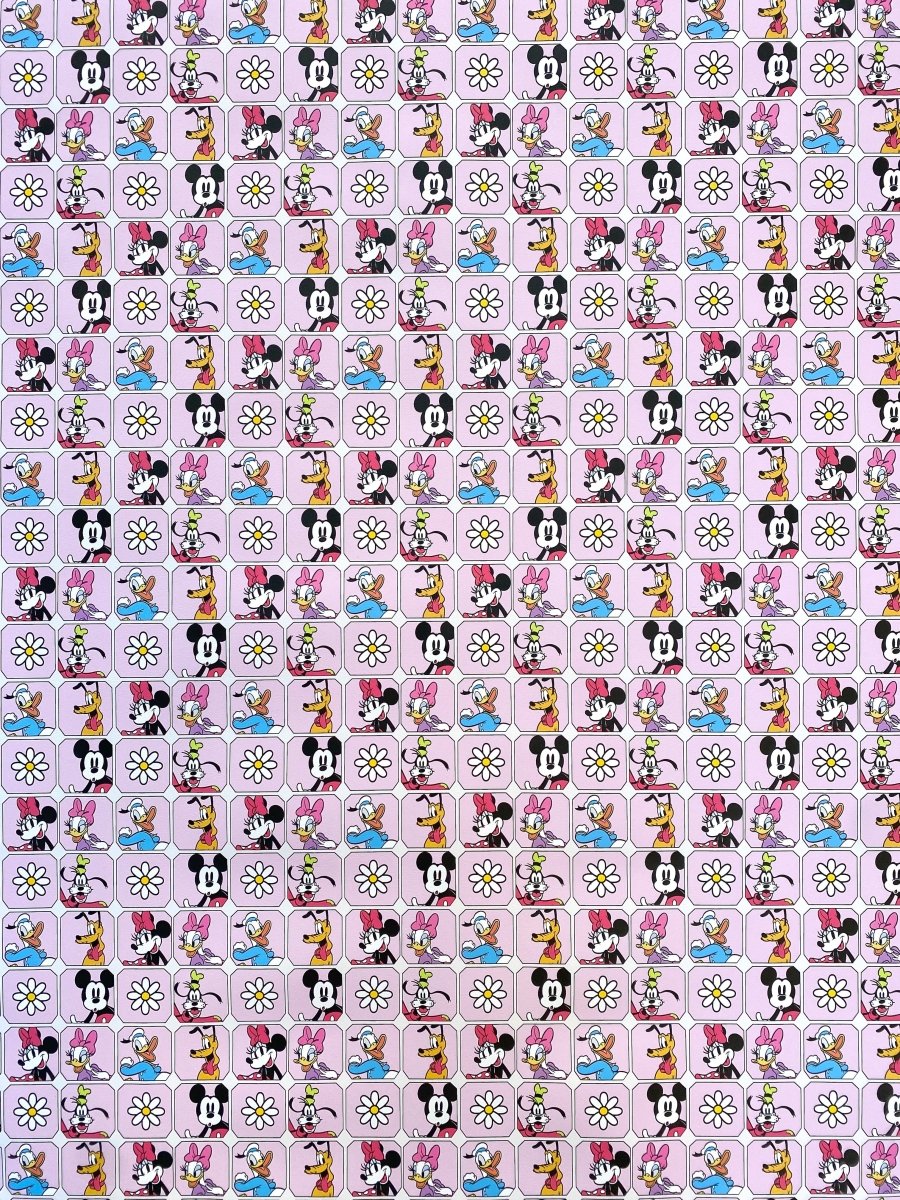 Mickey Mouse Cartoon Faux Leather Vinyl for Bag Making - mingfabricstore