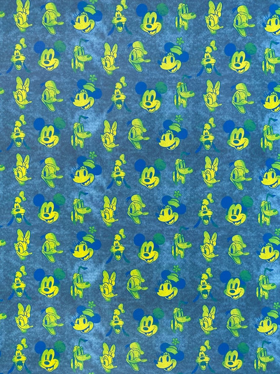 Mickey Mouse Faux Leather Vinly Leather Fabric for Handmade DIY Crafts - mingfabricstore