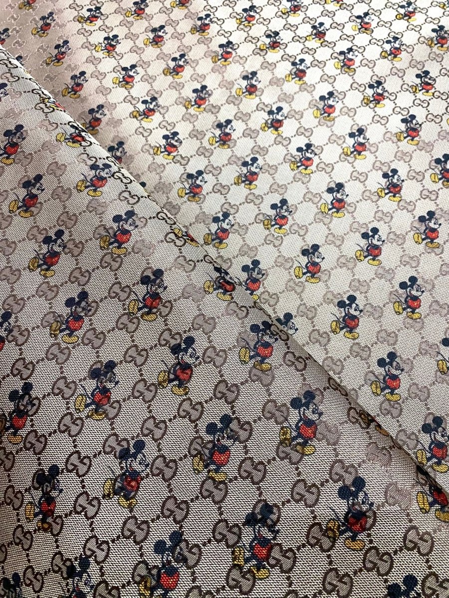 Mickey Mouse Gucci Jacquard Fabric for DIY Custom Sewing Projects - mingfabricstore