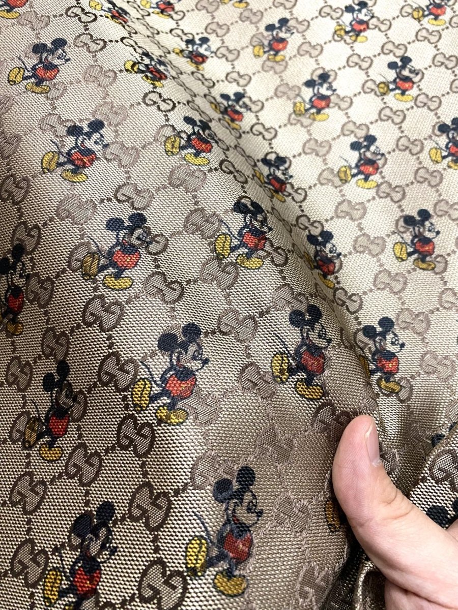 Mickey Mouse Gucci Jacquard Fabric for DIY Custom Sewing Projects - mingfabricstore